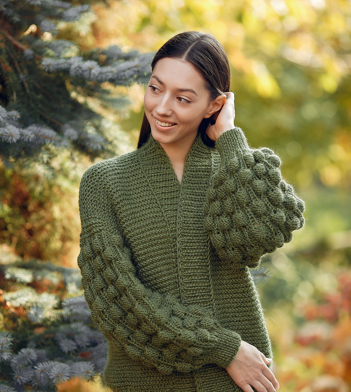 women in a cashmere sweater