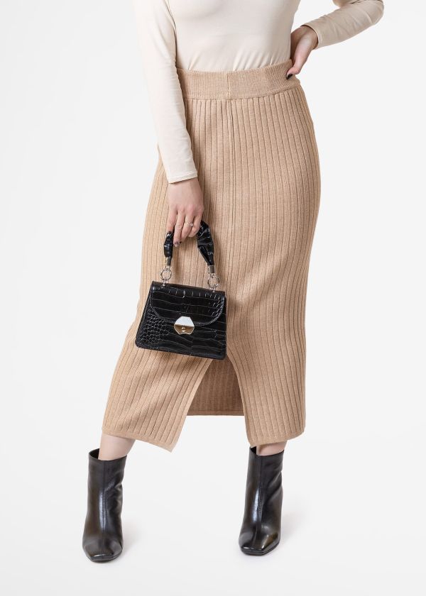 Long Cotton Slit Skirt